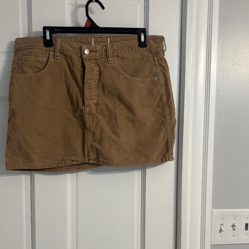 Corduroy Mini Skirt in Brown